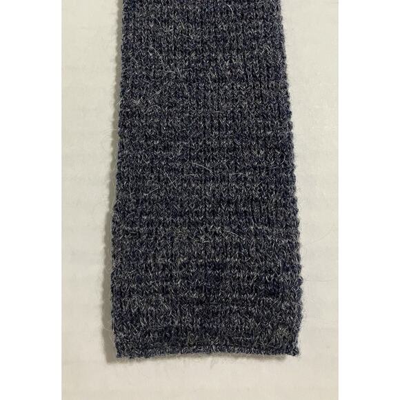 Vintage Mens Wembley Skinny Neck Tie Square End Wool Mohair Blue Heather HTF - Picture 3 of 7